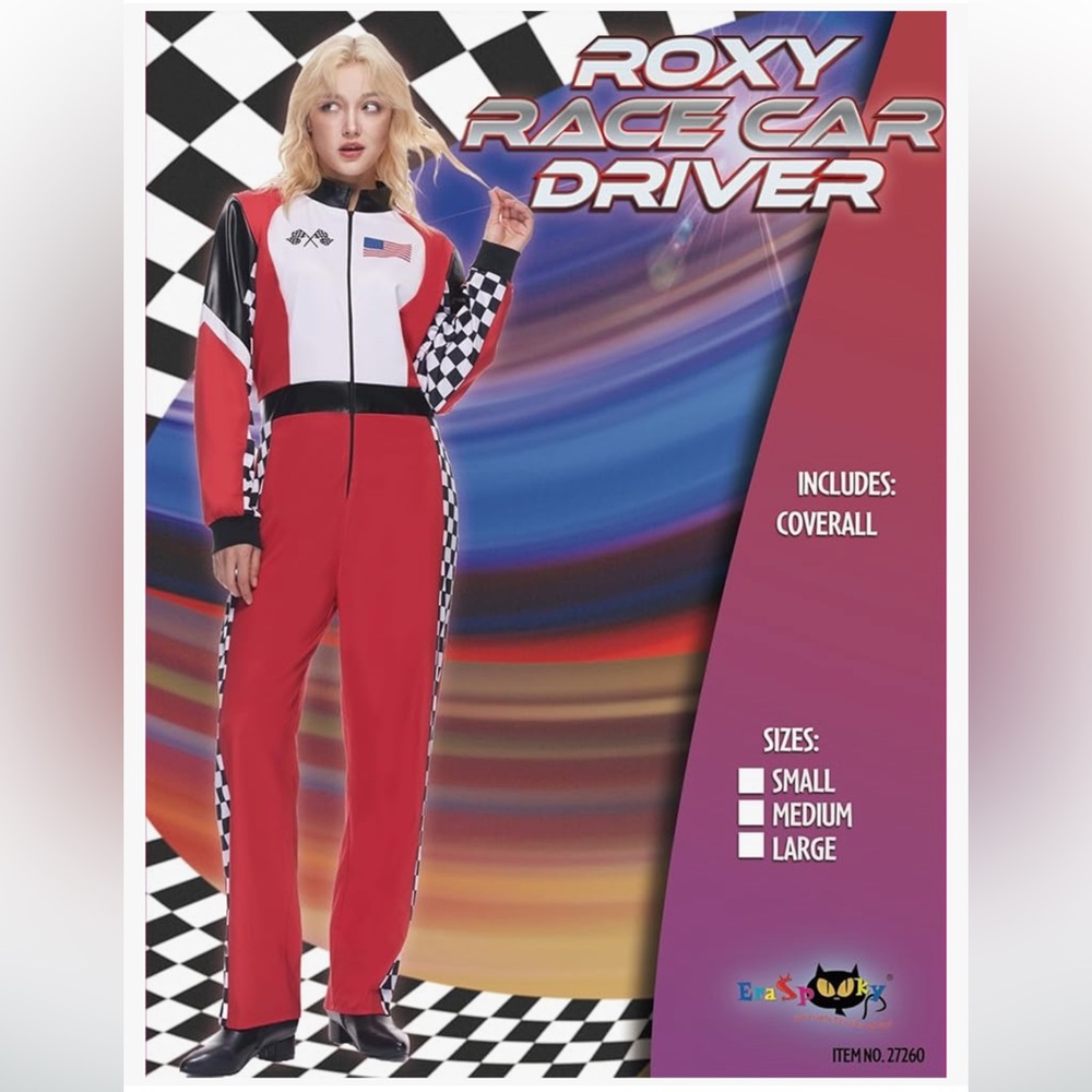 EraSpooky Women's Roxy Race Car Driver Costume Adult